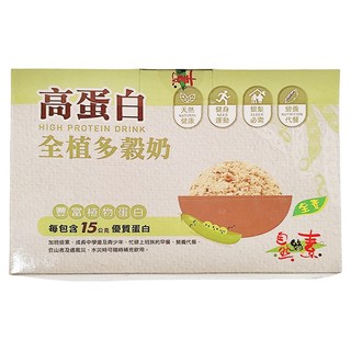 自然緣素 蛋白多穀植物奶, 高蛋白, 全素植物配方, 每盒15包, 525g, 1盒