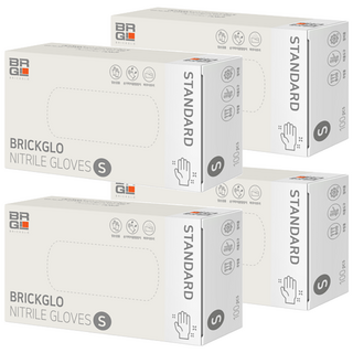 BRICKGLO 標準丁腈手套, S, 4個, 白色