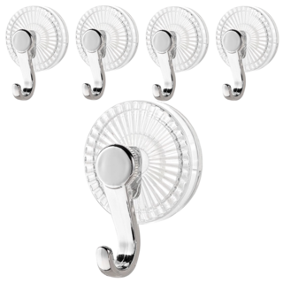 咪咪購物 大號免釘免打孔浴室吸盤掛勾, 冰川紋透白, 5個