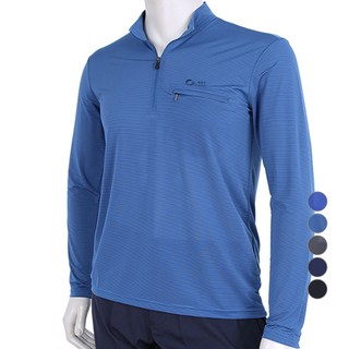 artland 男款素色半拉鏈式長袖T恤