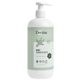Derma 寶寶有機洗髮沐浴露 0%香精 無淚配方, 1瓶, 500ml