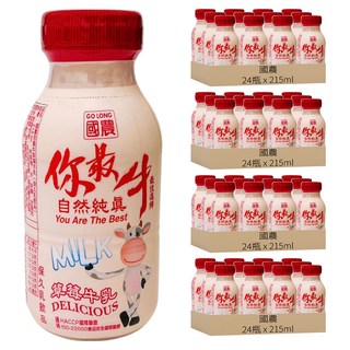 國農 草莓牛乳, 96瓶, 215ml