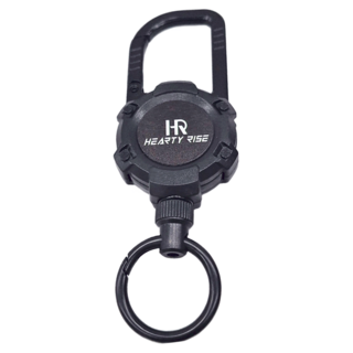 HEARTY RISE 哈帝來斯 登山扣式磁力伸縮扣 繩索長度為70公分 簡單易脫落登山扣環設計, 黑色, 1個, 70公分