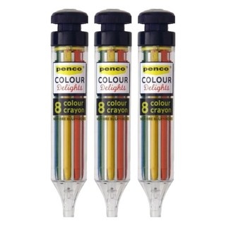 HIGHTIDE 8色轉盤式自動色鉛筆 FT058, 藍色, 3支