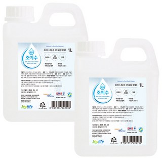 JoySoo Joy Life超純水 3次殺菌精製水, 1L, 2個