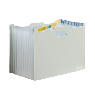 VWY 直立式13格風琴文件夾 A, 麻灰色, 13層
