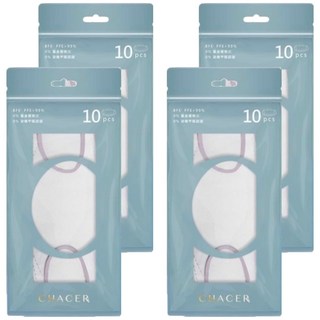 CHACER 佳和口罩 成人4D立體醫用口罩, 迷霧紫白, 10片, 4包