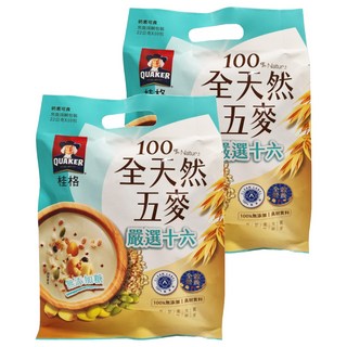 QUAKER 桂格 全天然五麥 嚴選十六 無添加糖 10包, 220g, 2袋