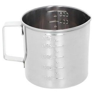 日本刻度 18-8 不銹鋼量杯, 銀色, 500ml, 1個