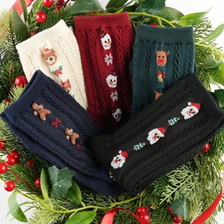 Sockpiens 女款聖誕快樂針織襪5雙組
