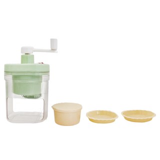 妃妃嚴選 免插電剉冰機, 免插電 白色 + 綠色 + 米色, 1個