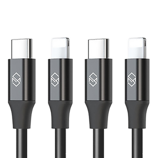 Sinjimoru C to Lightning PD 高速充電線, 75mm, 黑色, 2個