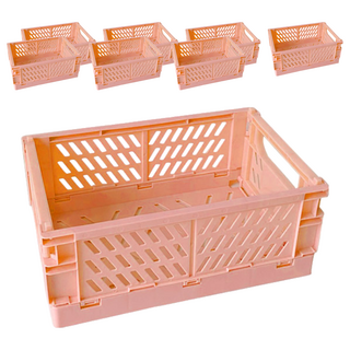 DG生活 粉彩摺疊箱 中型 DG-05, 鮭魚粉, 8個