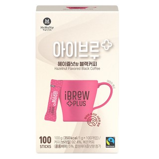 IBREW 榛果風味即溶黑咖啡隨身包, 1g, 100條, 1盒