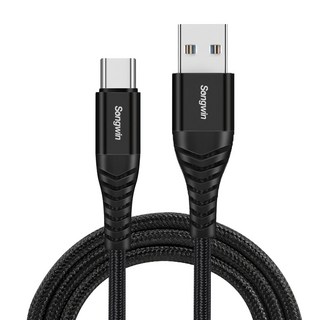 Songwin 尚之宇 USB 對 Type-C 20W 編織快充線, 單一顏色, 1.2m, 1條