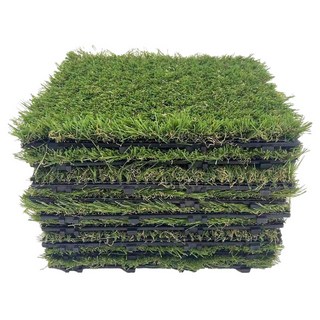 Lomani 樂嫚妮 塑木仿秋草拼接地板 0.25坪, 綠色, 9件