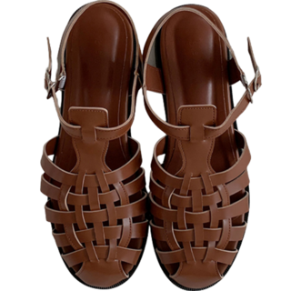Ian 女性 Ezra 網眼編織扣環涼鞋 C257_21-74, 225, 棕色