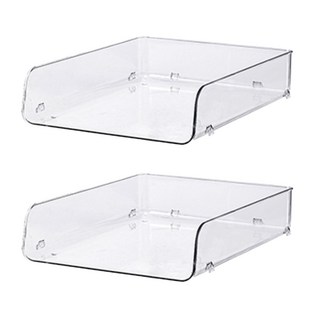 Winprice 文件檔案收納盒 基本型 2個, 透明色, 1層