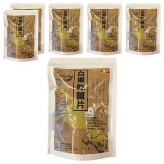 SUNFOOD 太禓食品 台東薑片 無添加老薑片 乾薑片, 100g, 6包