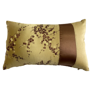 J&N 中國風梅花抱枕 100% 聚酯纖維, 金色