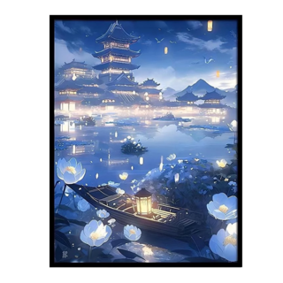 創彩 鑽石畫 ZSD3505 塔和小船, 1個