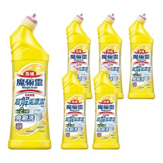 Kao 花王 Magiclean 魔術靈 殺菌瞬潔 馬桶清潔劑 檸檬清香 強力殺菌漂潔 2分鐘免刷洗, 500ml, 6瓶