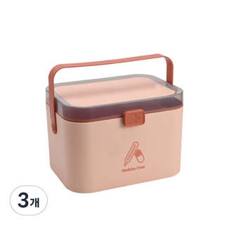 파스텔 구급함 핑크 대형, 3개
