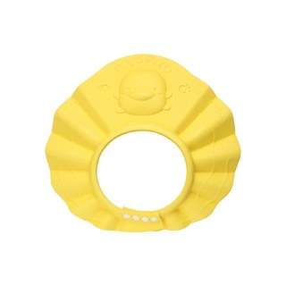 PiYOPiYO 黃色小鴨 波浪調節隔水帽 四段鈕扣調節 質地柔軟 具有彈性, 黃色, 1個