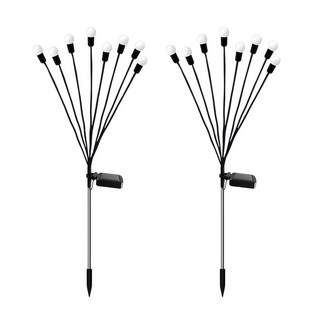 太陽能螢火蟲庭院燈2件組, 1組, 黑色