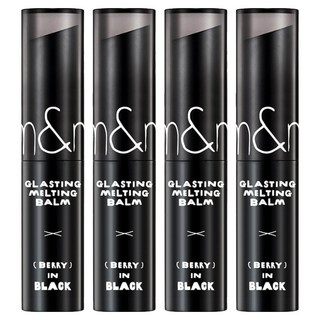 롬앤 X 이나피스퀘어 글래스팅 멜팅 밤 립스틱, 4개, 17베리인블랙