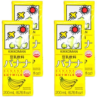 KIKKOMAN 龜甲萬 豆乳 香蕉風味，果汁4%, 200ml, 4入