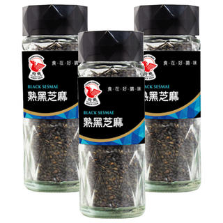飛馬 熟黑芝麻 40g, 整粒黑芝麻, 香氣濃郁, 3瓶