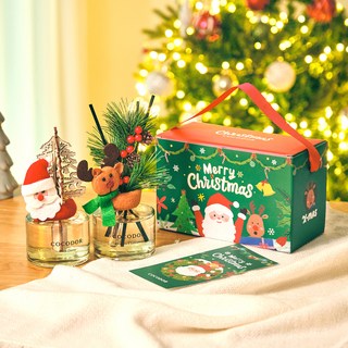 코코도르 크리스마스 퍼퓸 디퓨저 2종 선물세트, B호 (블랙체리+다크바닐라&샌달우드), 1개