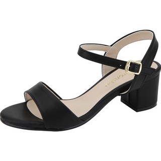 Dangolunni 女款基本款粗跟涼鞋 5cm, 黑色, 230mm