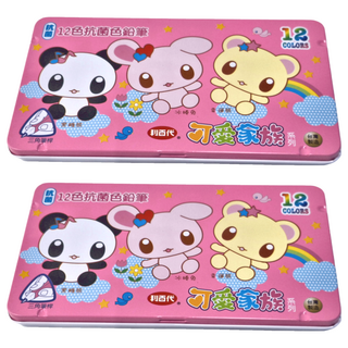 LIBERTY 利百代 可愛家族 12色抗菌色鉛筆 CC-073 粉紅, 12色, 2個