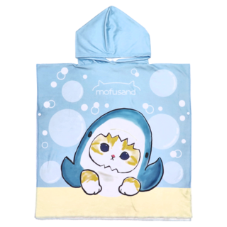 貓福珊迪 浴巾毯 超細纖維毛巾料 尺寸74cm x 75cm, 鯊魚款, 1條