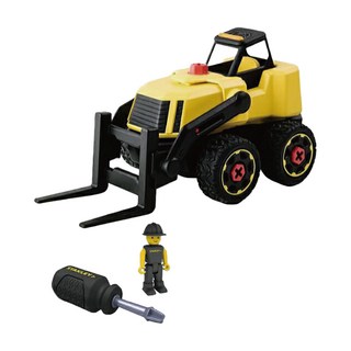 STANLEY Jr. 組裝工程車 - 堆高機 內附十字起子和人偶 STEM玩具, 11.2 x 5.7 x 5.8英吋, 1個