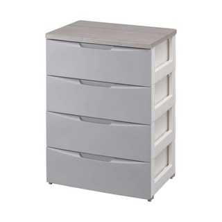 IRIS OHYAMA 愛麗思歐雅瑪 四層木質天板設計收納櫃寬56公分系列 DW-554 灰色, 1個