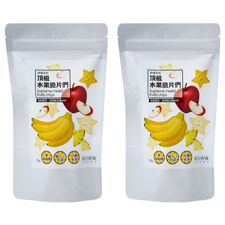好日好食 好果系列 水果脆片 台灣水果 真空脫水乾燥 低溫烘烤 無防腐劑 無人工色素, 55g, 2包