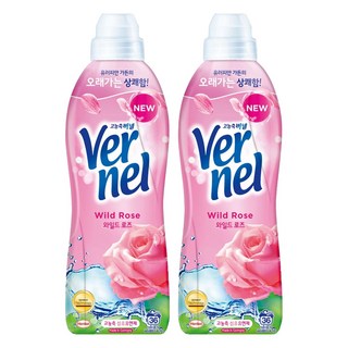 버넬 고농축 섬유유연제 와일드 로즈향 본품, 900ml, 2개