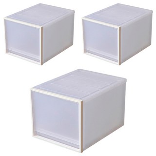 KEYWAY 聯府 單抽屜整理箱 深型 35L, 透明色, 3個