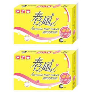 春風 抽取衛生紙 雙層 100張, 10包, 2袋