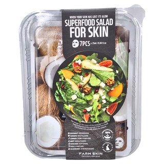 FARMSKIN 超級食物沙拉盒椰子面膜組 深層修護肌 補水保濕 7片/盒, 1盒