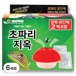 파리박사 초파리퇴치 트랩 용기 100g + 리필액 2p 세트, 15ml, 6세트