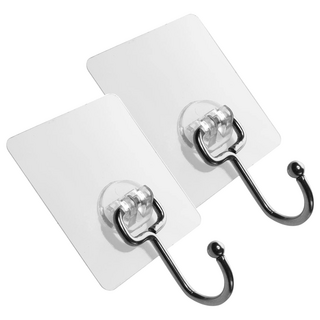 HIKARI 日光生活 魔術無痕貼 J型掛鉤 大, 銀色, 2個