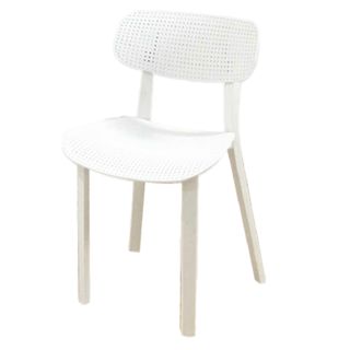 KI WISH 居家生活 白色休閒椅 餐桌椅 人體工學椅 (1入), 白色, 1個