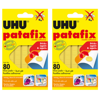 UHU 萬用貼土 Patafix 可重複使用, 80入, 黃色, 2盒