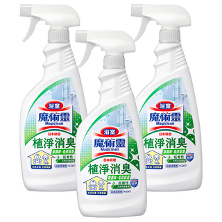 Kao 花王 Magiclean 魔術靈 浴室清潔劑 噴槍瓶裝 毛孩友善 全家一瓶OK, 450ml, 3瓶