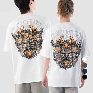 ARMEDES 透氣16支棉寬鬆版型藝術圖案短袖T恤 AR-1023, 白色