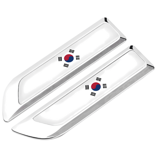 bebehome 多國旗幟車側金屬徽飾貼, 1套, 銀色韓國